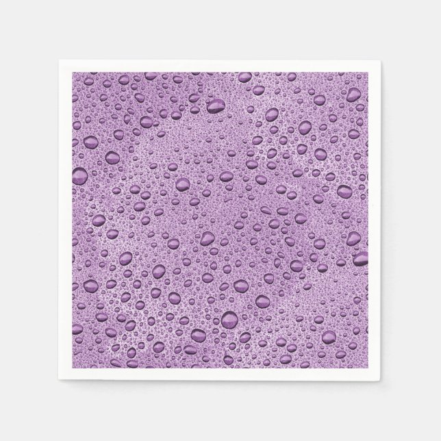 Servilleta De Papel Gotas de agua morada (Anverso)