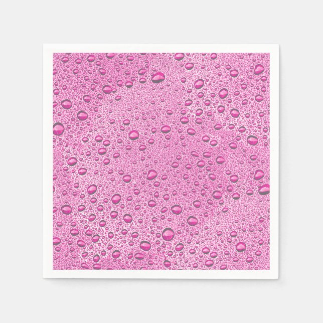 Servilleta De Papel Gotas de agua rosada caliente (Anverso)