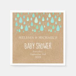 Servilleta De Papel Gotas de lluvia cúrcuma Rústica de Baby Shower/Esp