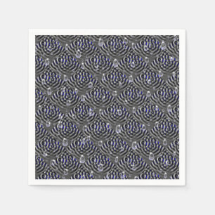 Servilleta De Papel Gotas de lluvia gris azul Metalizado
