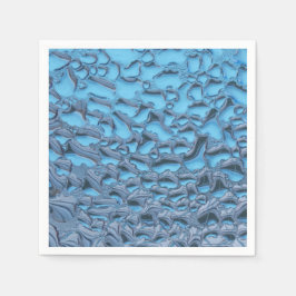 Servilleta De Papel Gotas de lluvia suaves en vidrio azul