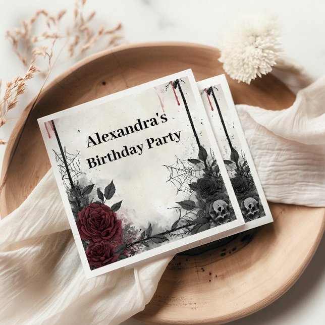 Servilleta De Papel Gothic Blood Roses Birthday (Subido por el creador)