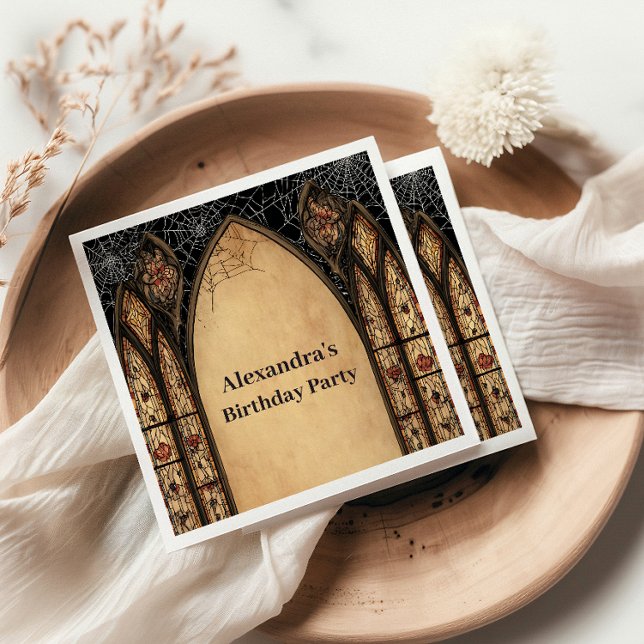 Servilleta De Papel Gothic Cathedral Midnight Birthday (Subido por el creador)