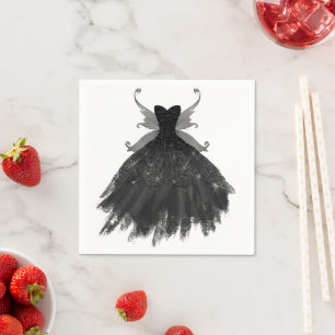 Servilleta De Papel Gothic Fairy Black Gown   Vampy Gótico Glam Sheen