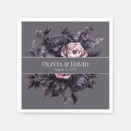 Servilleta De Papel Gothic Plum Floral Wedding Napkins
