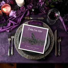 Servilleta De Papel Gothic Raven Purple Darkly Ever After Wedding