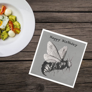 Servilleta De Papel Gótico espeluznante abeja cráneos huesos cruzados 