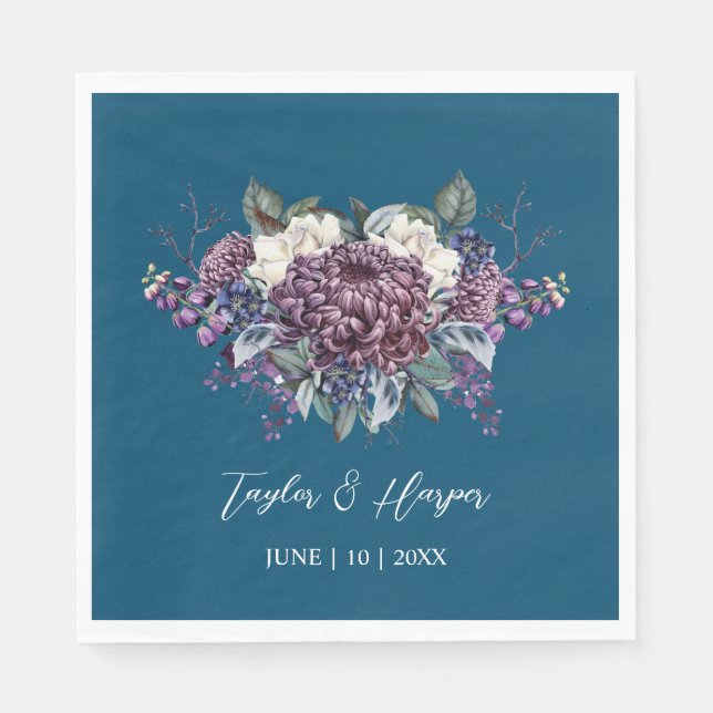 Servilleta De Papel Gótico estético oscuro Boda Bouquet (Anverso)