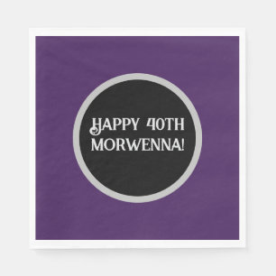 Servilleta De Papel Gótico oscuro púrpura liso