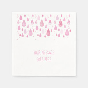 Servilleta De Papel Gotita de lluvia rosa baby shower