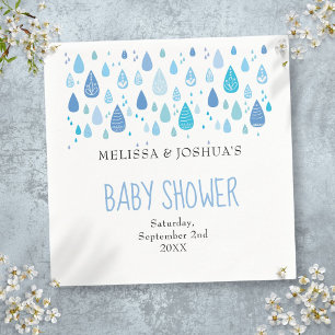 Servilleta De Papel Gotitas de lluvia azules adorables para baby showe