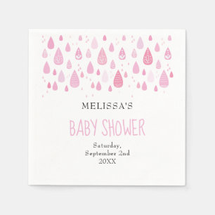 Servilleta De Papel Gotitas de lluvia rosadas para baby shower
