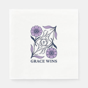 Servilleta De Papel Grace Wins Floral Christian Vintage Engraving Tee_