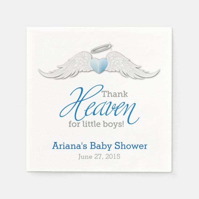 Servilleta De Papel Gracias al cielo por los pequenos Baby Shower Napk (Anverso)