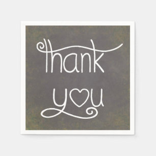 Servilleta De Papel Gracias Black & White Grunge Chalkboard Napkin