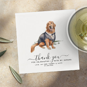 Servilleta De Papel Gracias Boda de perro mascota lindo