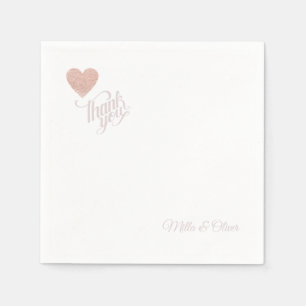 Servilleta De Papel Gracias Boda Pinkish Love Heart