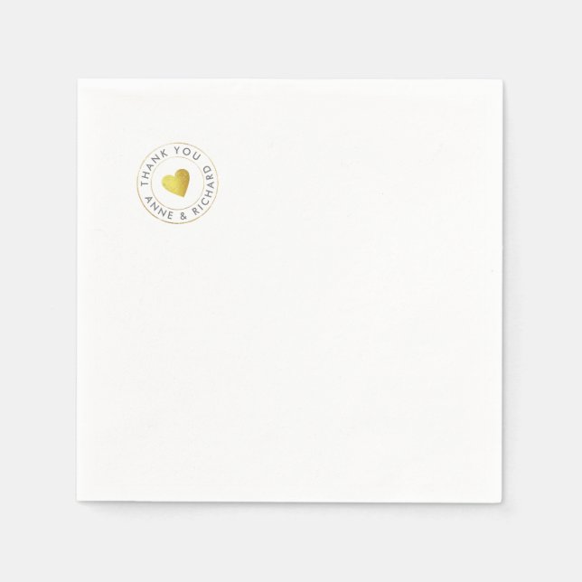 Servilleta De Papel GRACIAS boda romántico (Anverso)