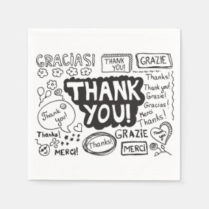 Servilleta De Papel Gracias En Diferentes Idiomas