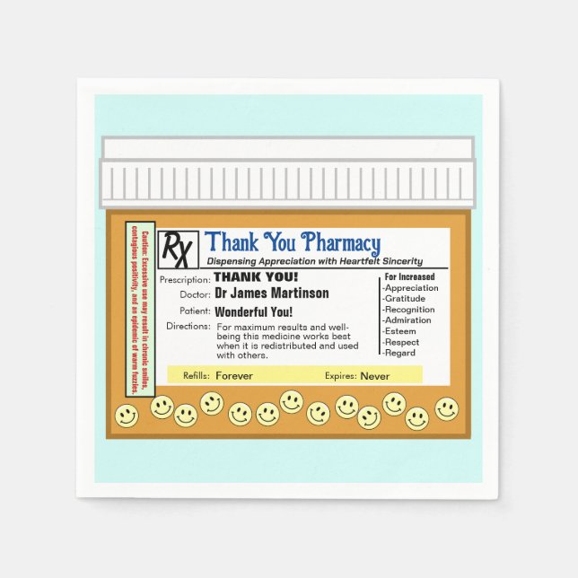 Servilleta De Papel Gracias Farmacia (Anverso)