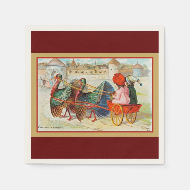Servilleta De Papel ¡Gracias Hacia La Acción De Gracias, Saludos! (Anverso)
