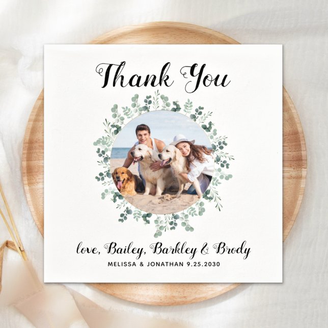 Servilleta De Papel Gracias Mascota Personalizado Foto Boda de Perro E (Subido por el creador)