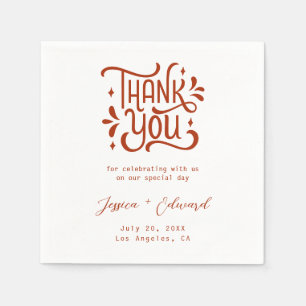 Servilleta De Papel Gracias Moda moderna Naranja quemada en Terracota