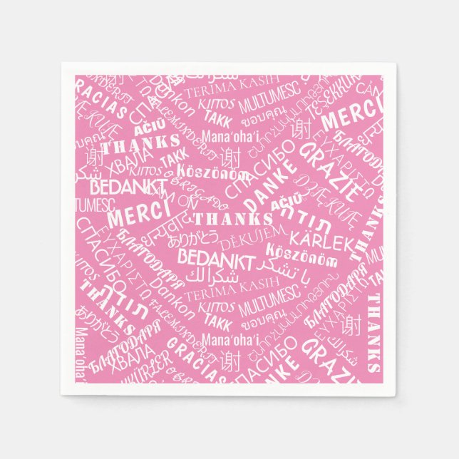 Servilleta De Papel Gracias! - Múltiples idiomas - Mundo Internacional (Anverso)