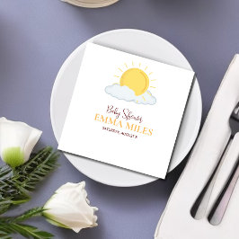 Servilleta De Papel Gracias personalizado Baby Shower retro sun Napkin