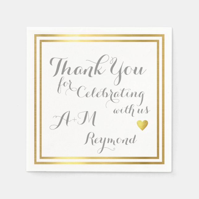 Servilleta De Papel Gracias por celebrar con nosotros (Anverso)