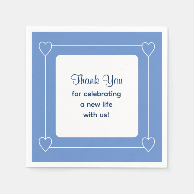 Servilleta De Papel Gracias por celebrar el Baby Shower azul lindo (Anverso)