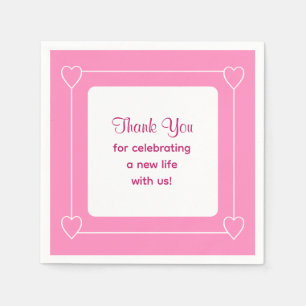 Servilleta De Papel Gracias por celebrar en Baby Shower un poco rosado