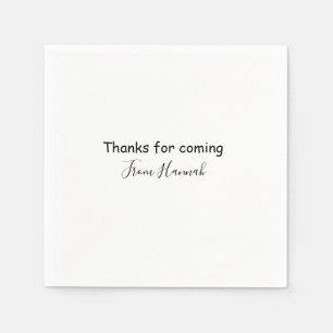 Servilleta De Papel gracias por venir agregar nombre mensaje de texto