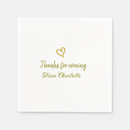 Servilleta De Papel gracias por venir añadir nombre mensaje de texto d