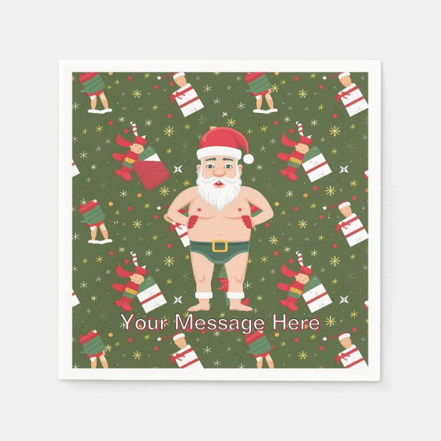 Servilleta De Papel Graciosa colección de Navidades de Santa  sucios (Anverso)