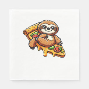 Servilleta De Papel Graciosa comida en eslovaco pizza, Kawaii Animal L