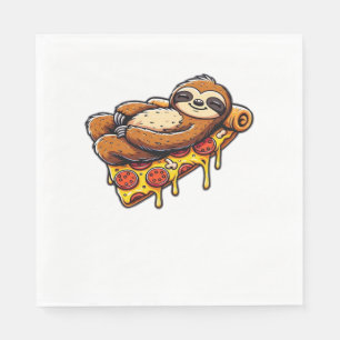 Servilleta De Papel Graciosa comida en eslovaco pizza, Kawaii Animal L