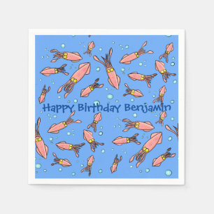 Servilleta De Papel Graciosa escuela de calamares con personalizado de