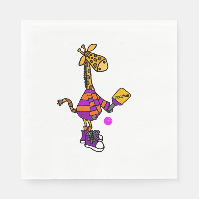 Servilleta De Papel Graciosa jirafa jugando al baloncesto (Anverso)