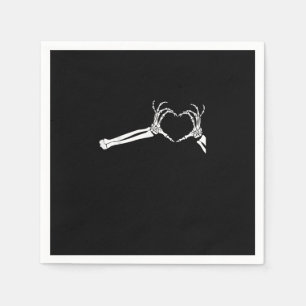 Servilleta De Papel Graciosas Manos del Corazón Skeleton. Halloween Co