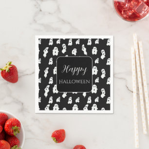 Servilleta De Papel Gracioso Black White Happy Ghosts