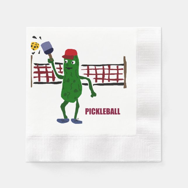 Servilleta De Papel Gracioso Diseño de Arte de Pickleball (Anverso)