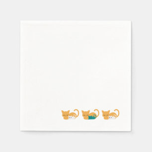 Servilleta De Papel Gracioso gato durmiente arte III