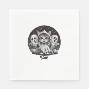 Servilleta De Papel Gracioso gato fantasma Boo Halloween animal fantas