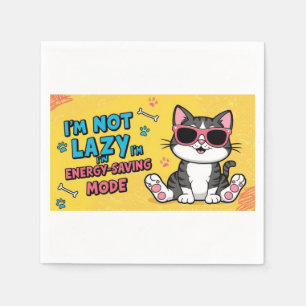Servilleta De Papel Gracioso gato Poster Personalizado gato con gafas