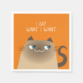 Servilleta De Papel Gracioso gato siamés