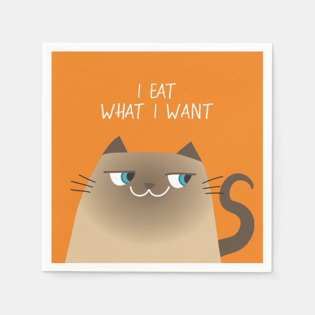 Servilleta De Papel Gracioso gato siamés (Anverso)