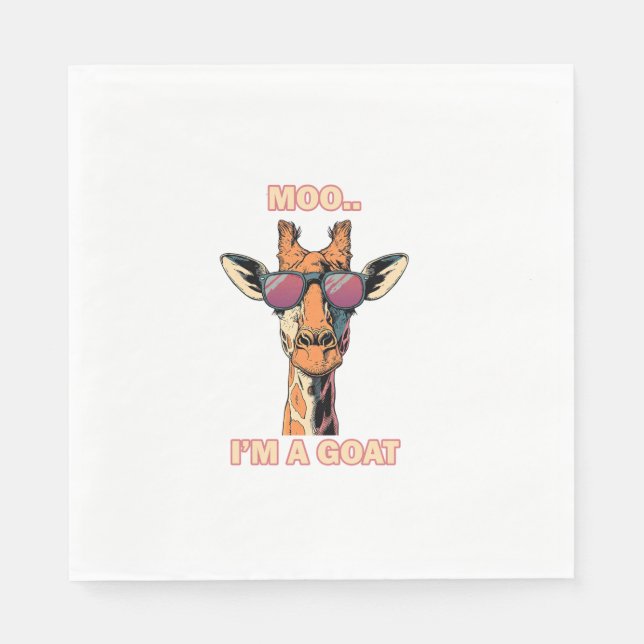 Servilleta De Papel Gracioso Giraffe Moo (Anverso)