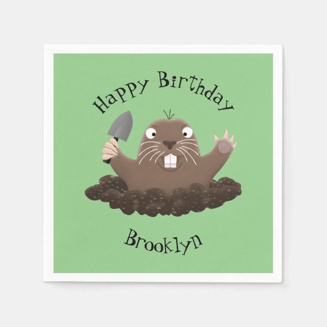 Servilleta De Papel Gracioso gopher digging personalizado ilustracion (Anverso)