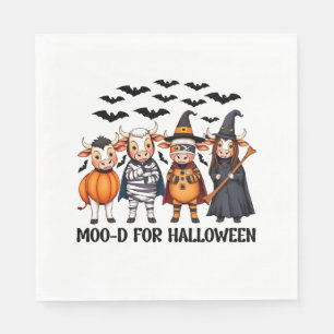 Servilleta De Papel Gracioso Highland Cow Moo-d para Halloween